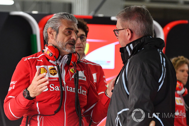 Maurizio Arrivabene, Team Principal Ferrari e Ross Brawn, Managing Director delf Motorsport Formula One