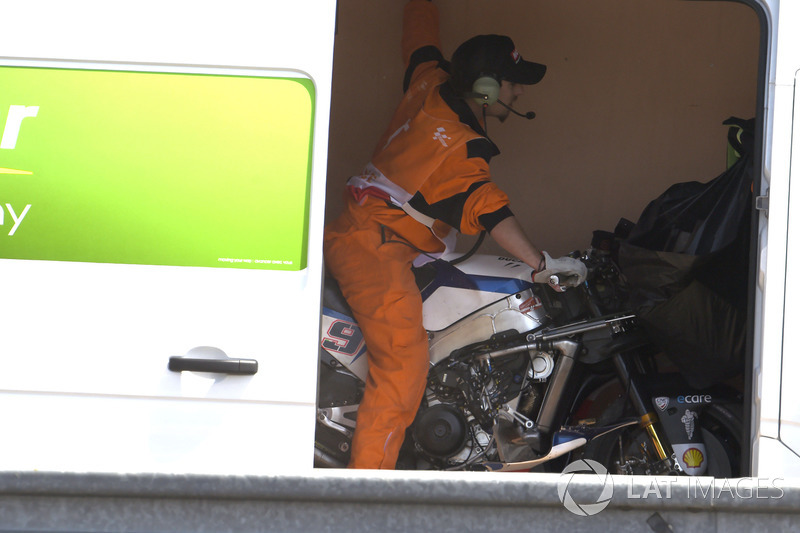 Petrucci's crashed bike