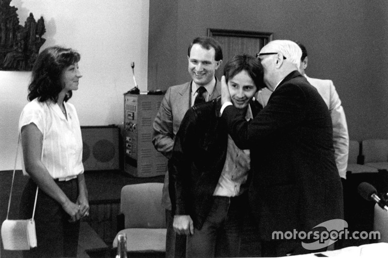1980 Modena, Enzo Ferrari with Gilles Villeneuve