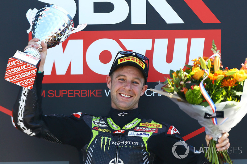 Podium: race winner Jonathan Rea, Kawasaki Racing