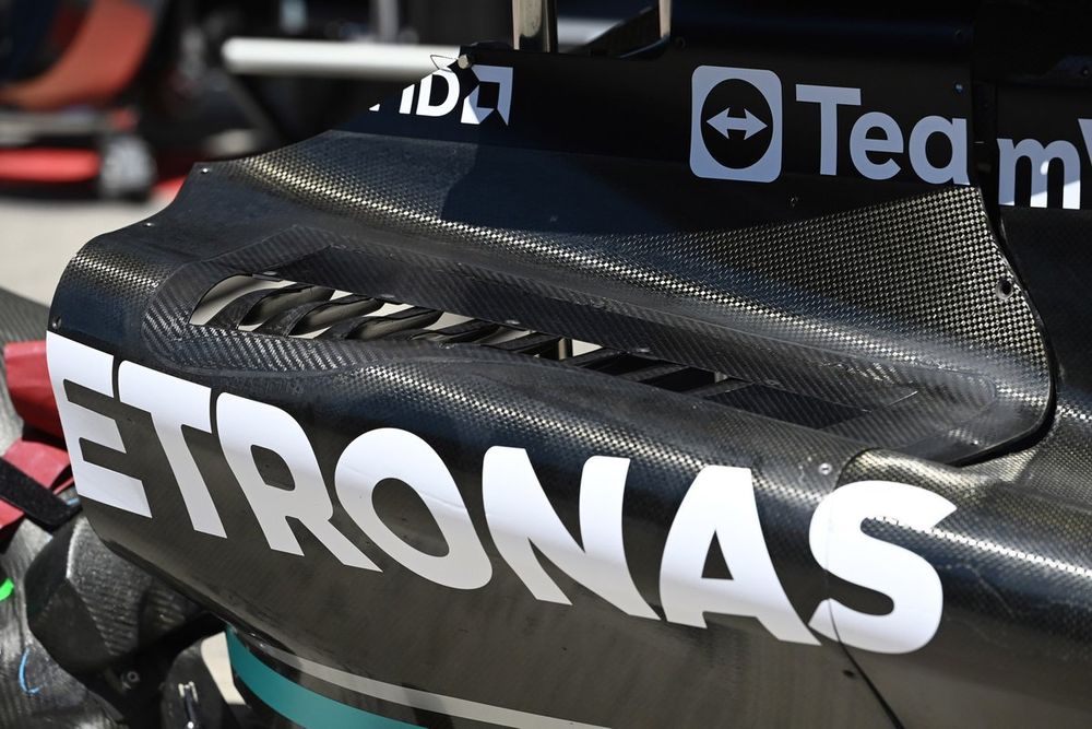Mercedes W14 detalle de las rejillas de ventilación
