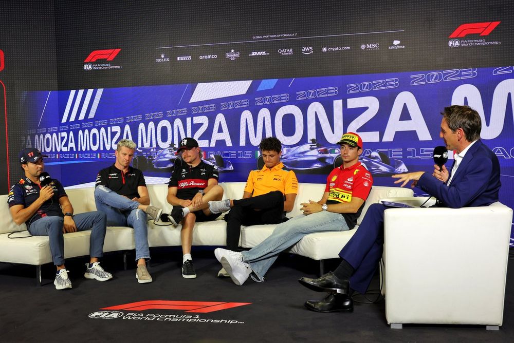 Rueda de prensa, Sergio Pérez, Red Bull Racing Nico Hulkenberg, Haas F1 Team Valtteri Bottas, Alfa Romeo F1 Team Lando Norris, McLaren Charles Leclerc, Scuderia Ferrari