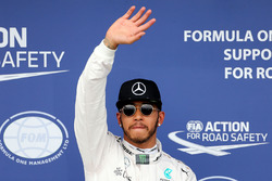 Polesitter Lewis Hamilton, Mercedes AMG F1 Team celebrates his pole position in parc ferme