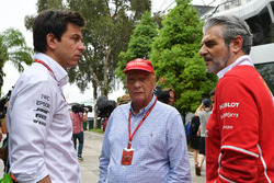 Toto Wolff, Niki Lauda, Maurizio Arrivabene