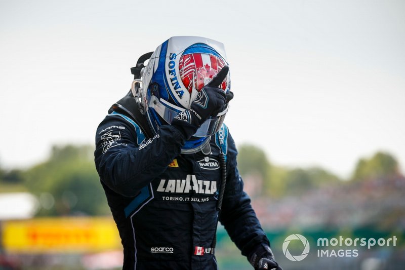 Race winner Nicholas Latifi, Dams celebrates in parc ferme