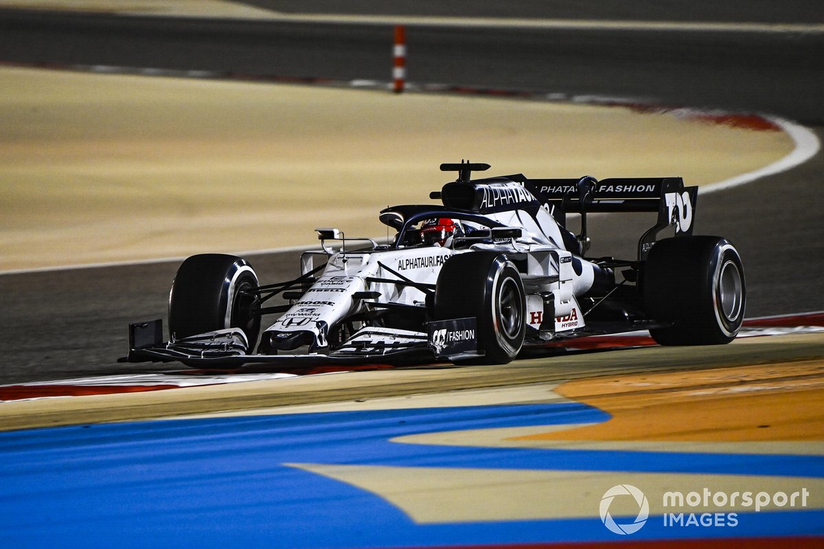 Daniil Kvyat di atas AlphaTauri AT01 saat turun di lomba F1 GP Bahrain, akhir pekan lalu.