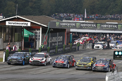 Andreas Bakkerud, Hoonigan Racing Division Ford, Timmy Hansen, Team Peugeot Hansen, Tanner Foust, Volkswagen, Davy Jeanney, Team Peugeot Hansen