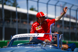 Kimi Raikkonen, Ferrari, on the drivers' parade