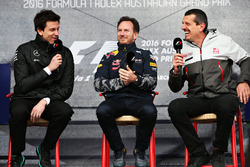 Toto Wolff, Mercedes GP Executive Director, Christian Horner, Red Bull Racing Team Principal and Gu