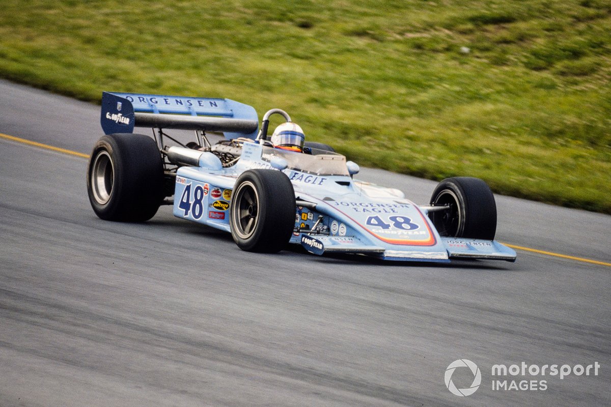 Flying his Eagle at Pocono in 1975.