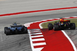 Valtteri Bottas, Mercedes AMG F1 W08, battles with Max Verstappen, Red Bull Racing RB13