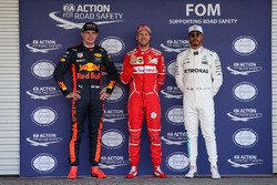 Pole pozisyonu Sebastian Vettel, Ferrari,2. Max Verstappen, Red Bull Racing, 3. Lewis Hamilton, Mercedes AMG F5