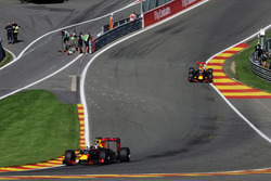 Daniel Ricciardo, Red Bull Racing RB12 leads team mate Max Verstappen, Red Bull Racing RB12