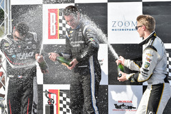 Podium: Sieger Simon Pagenaud, Team Penske Chevrolet, mit Graham Rahal, Rahal Letterman Lanigan Raci