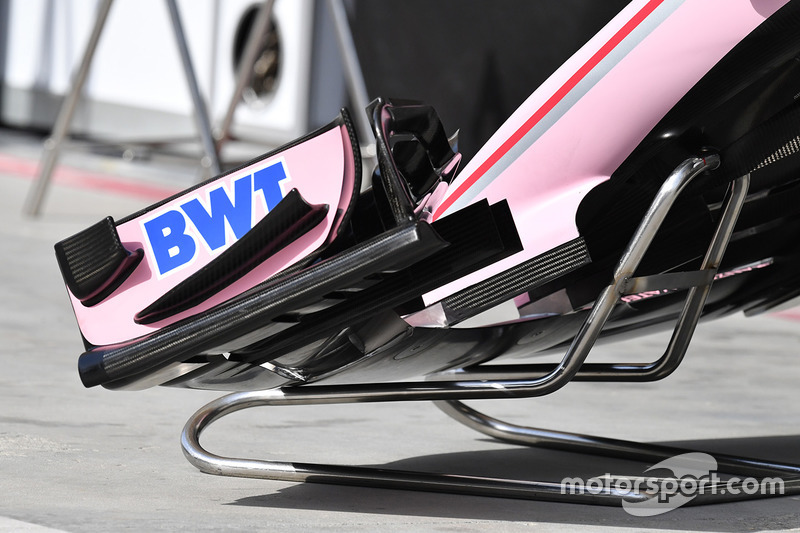 Detalle del alerón delantero del Force India VJM10