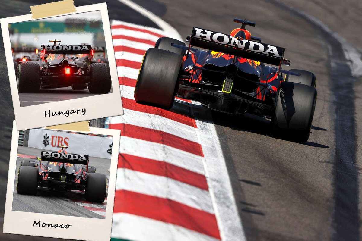 Comparación trasera del auto de Max Verstappen, Red Bull Racing RB16B