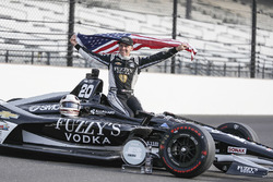 Ed Carpenter, Ed Carpenter Racing Chevrolet poses for front row qualifying photos