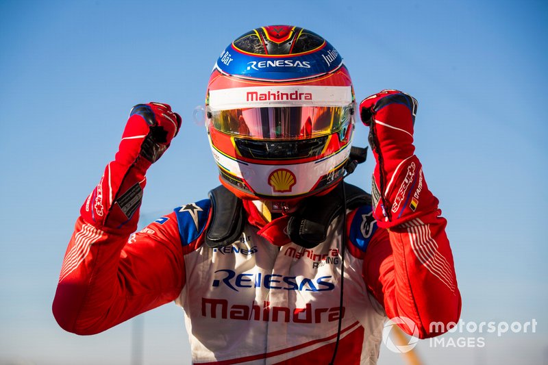 Jérôme d'Ambrosio, Mahindra Racing, fête sa victoire