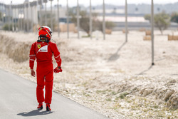 Kimi Raikkonen, Ferrari, heads back to the Ferrari garage