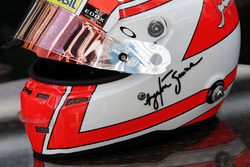 De helm van Felipe Nasr, Sauber F1 Team met eerbetoon aan Ayrton Senna