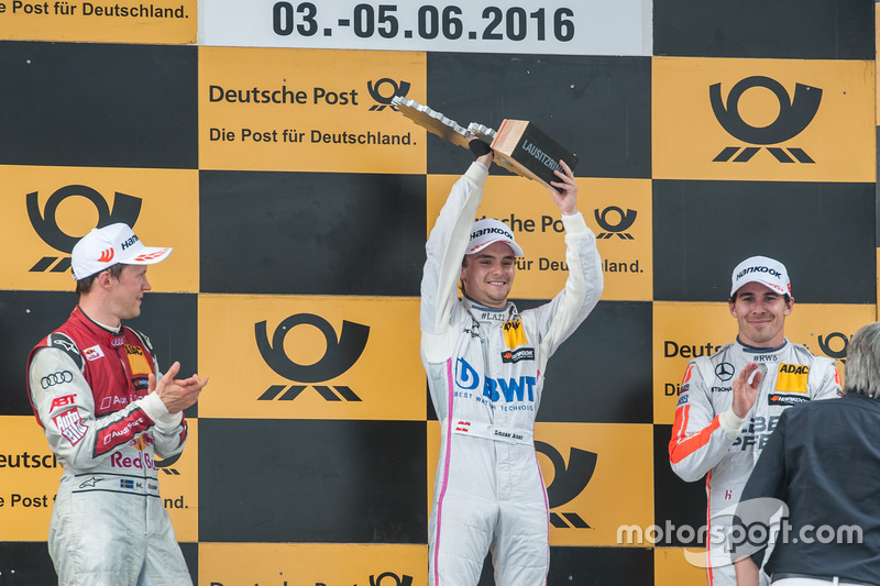 1. Lucas Auer, 2. Mattias Ekström, 3. Robert Wickens