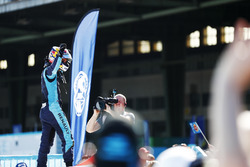 Sébastien Buemi, Renault e.Dams, celebrates in Parc Ferme after winning the race