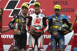 Podium: winner Takaaki Nakagami, Honda Team Asia, second place Johann Zarco, Ajo Motorsport, third