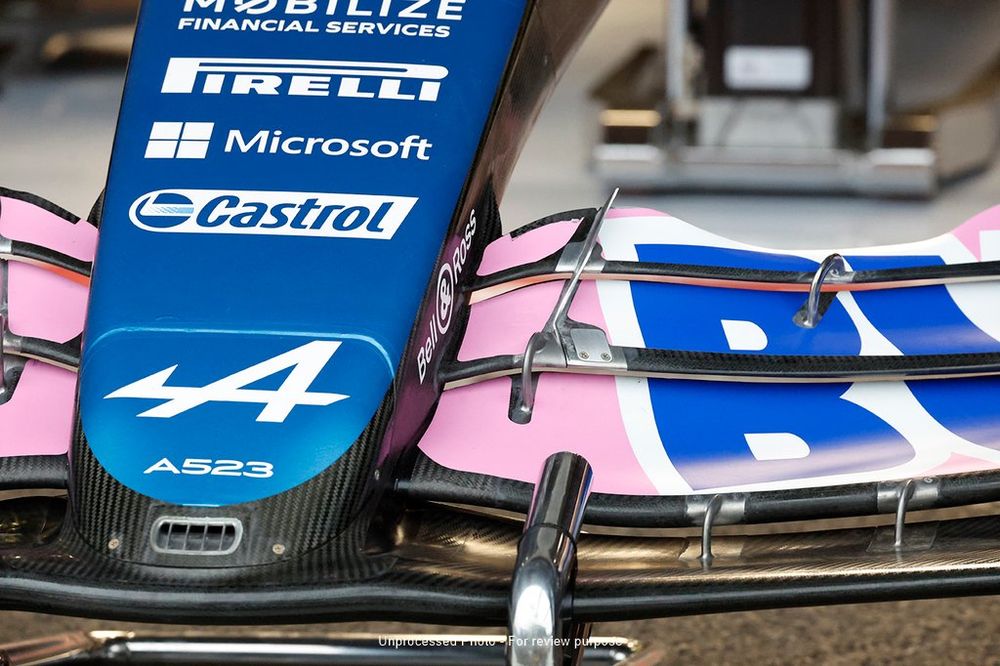 Alpine A523 Detalle del alerón delantero