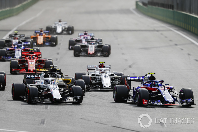 Pierre Gasly, Toro Rosso STR13 Honda, Lance Stroll, Williams FW41 Mercedes, Charles Leclerc, Sauber C37 Ferrari, Nico Hulkenberg, Renault Sport F1 Team R.S. 18