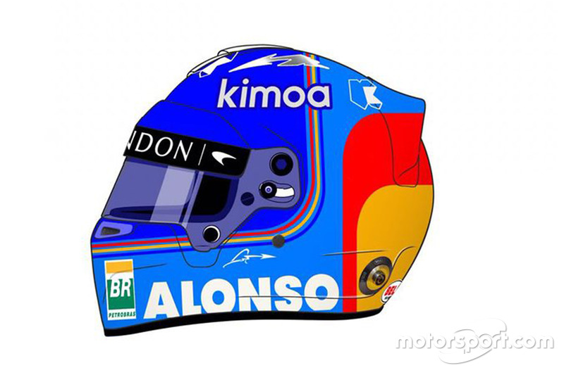 Шлем гонщика McLaren Фернандо Алонсо