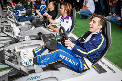 Sébastien Buemi, Renault e.Dams and Jean-Eric Vergne, DS Virgin Racing Formula E Team play simulator