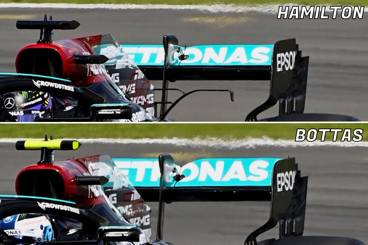 Vergelijking achtervleugel Mercedes W12