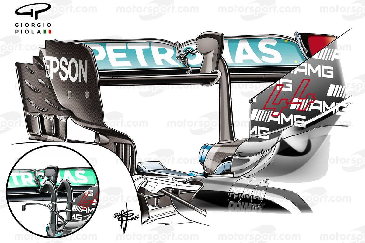 Comparaison des ailerons arrière de la Mercedes W12