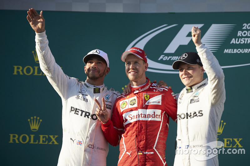 Avustralya GP: Kazanan Sebastian Vettel, 2. Lewis Hamilton, 3. Valtteri Bottas