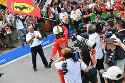 Race winner Sebastian Vettel, Ferrari celebrates in parc ferme