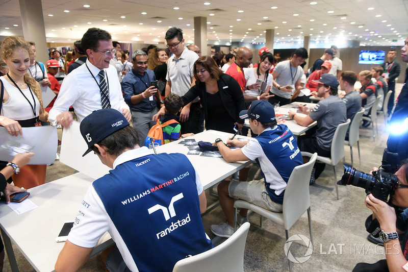 Lance Stroll, Williams and Felipe Massa, Williams