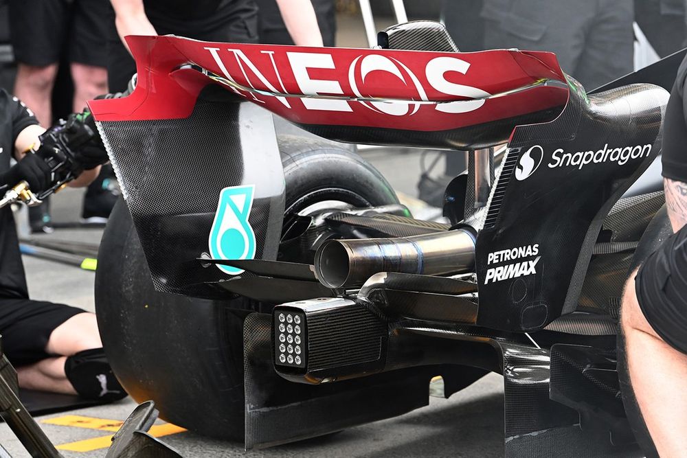 Mercedes W14 detalle trasero