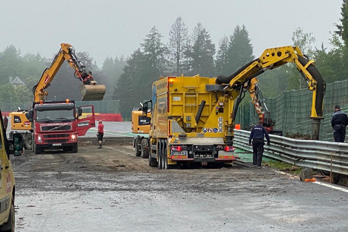 Het circuit van Spa-Francorchamps wordt hersteld na een overstroming