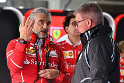 Maurizio Arrivabene, Ferrari Team Principal and Ross Brawn, Formula One Managing Director of Motorsp