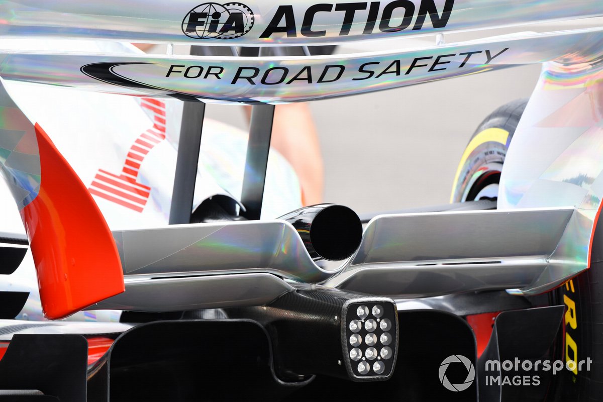 Detalle del coche de F1 de 2022 presentado en Silverstone este año.