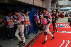 Sergio Perez, Sahara Force India, Esteban Ocon, Sahara Force India and Pierre Gasly, Scuderia Toro R