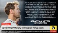 Formula 1: Vettel hosts women-only karting event in Saudi Arabia