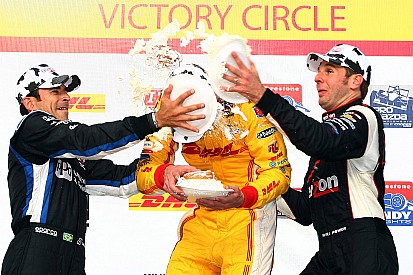 Team Penske on Milwaukee Mile podium