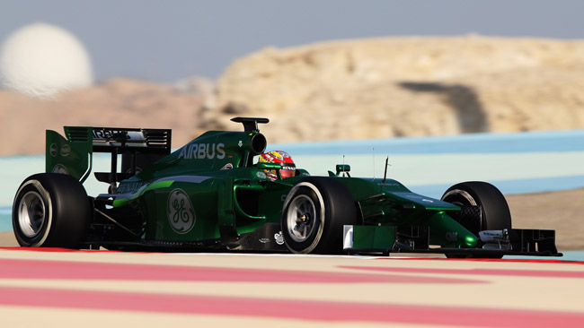 Robin Frijns in pista nelle libere con la Caterham