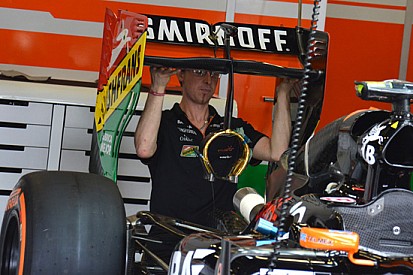 La Force India con il mono pilone posteriore