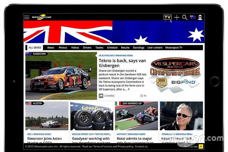 Motorsport.com lanza una nueva plataforma para Australia