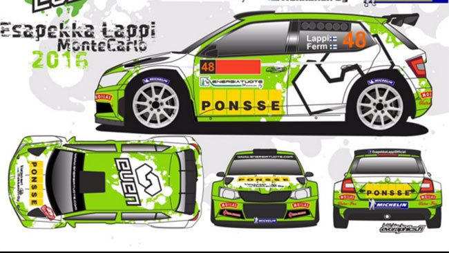 Ecco la livrea della Fabia R5 di Lappi per Monte-Carlo