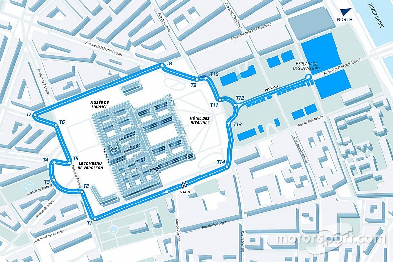 Formel E in Paris: Streckenlayout rund um den Invalidendom