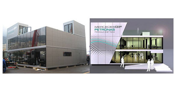 Mercedes GP'nin yeni motorhome'u ortaya çıktı
