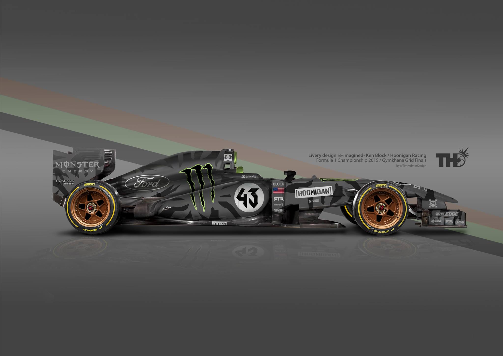 Egy rendkívül menő F1-es festés: Ken Block, Ford és AMERIKA